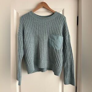 NWOT LOFT Light Blue Textured Sweater with Pocket